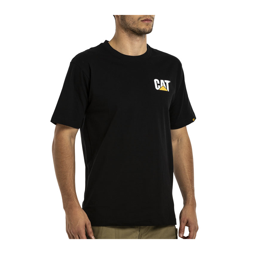 Caterpillar Trademark - Mens T-Shirts - Black - NZ (465YOVZID)